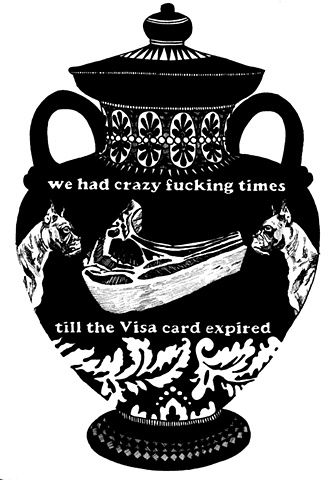 Visa Card. 2012. Ink on Cut Paper. 9x12 inches.