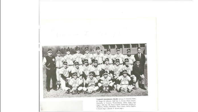 1964 Loyola High School Baseball Conference champions (Larry far left kneeling in second row. Senie’s All Everything Don Beck standing second from right in back row.)