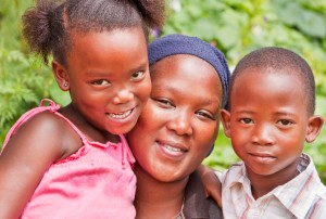 Mother and children